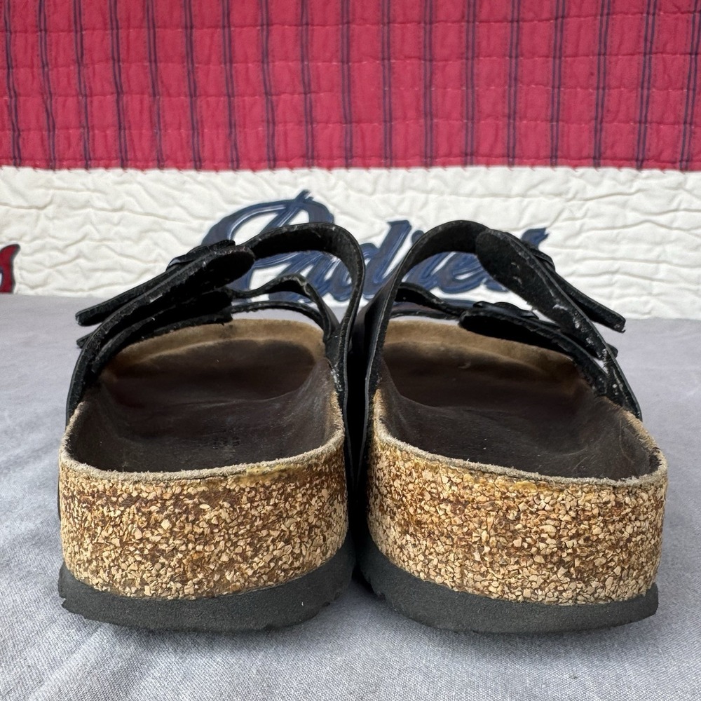 Size 39/W8 - Birkenstock Florida Black Triple Strap Florida Sandals - Picture 6 of 9